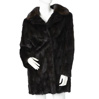 Lot 534 - A three-quarter-length dark ranch mink jacket.