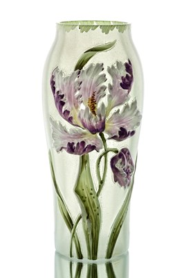 Lot 201 - An Art Nouveau relief moulded and enamelled...