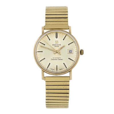 Lot 271 - Tissot, a 9ct gold Seastar Seven bracelet watch
