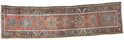Lot 758 - An early 20th century Heriz runner, vegetable...