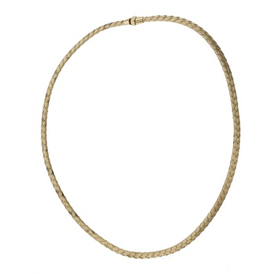 Lot 224 - A 9ct gold woven plait necklace