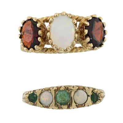 Lot 544 - Two 9ct gold gem set rings