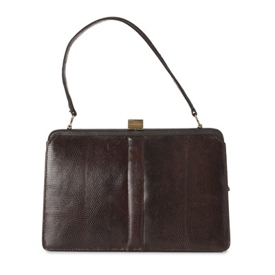 Lot 461 - Mappin & Webb, a vintage lizard leather handbag.