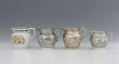 Lot 769 - Four silver lustre jugs, circa 1820, three...
