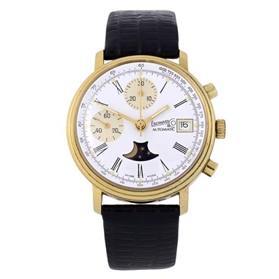 Lot 277 - Eberhard & Co., a gold plated 100th Anniversary Limited Edition chronograph wrist watch