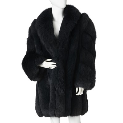 Lot 529 - Saga, a dyed blue fox fur coat.
