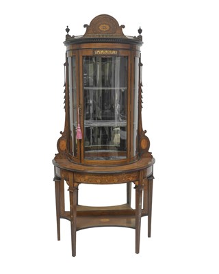 Lot 679 - A late Victorian rosewood strung demi-lune...