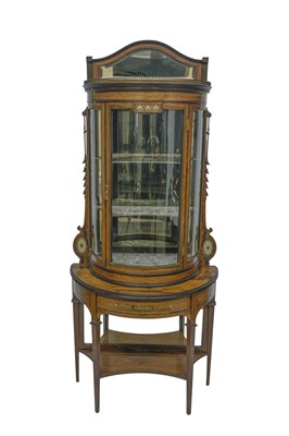 Lot 682 - A late Victorian rosewood-strung demi-lune...