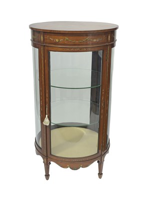 Lot 684 - An Edwardian mahogany and satinwood vitrine or...