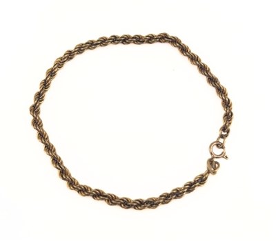 Lot 360 - A 9ct gold rope-link chain bracelet