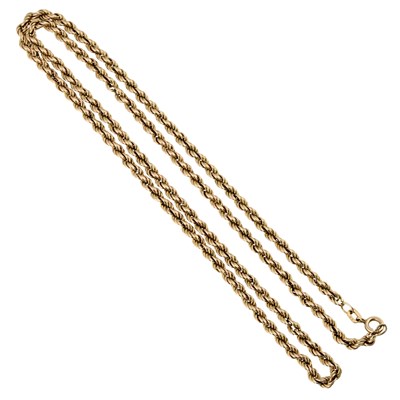 Lot 554 - A 9ct gold rope-link chain necklace
