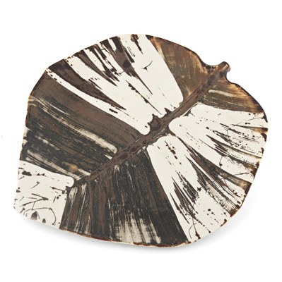 Lot 308 - A Richard Parkinson Pottery Leaf dish designed...