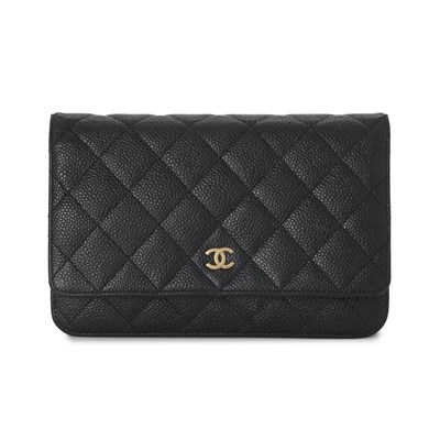 Lot 323 - Chanel, a black WOC handbag.