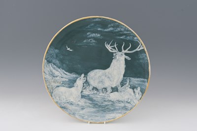 Lot 759 - H Thompson, a pate sur pate enamelled charger,...