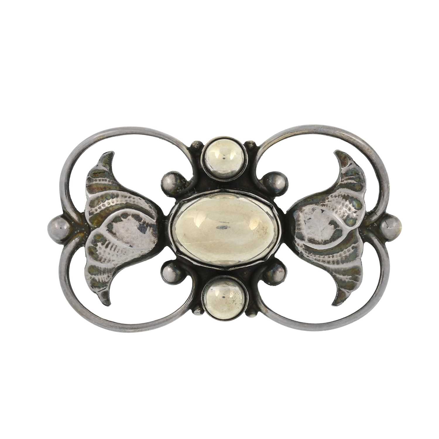 Lot 67 - Georg Jensen, a silver floral brooch