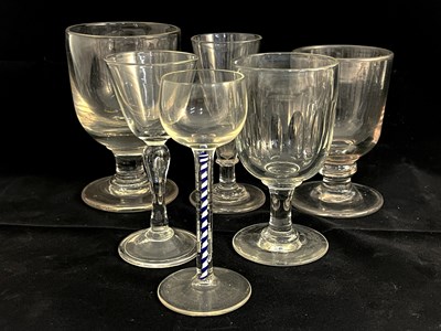 Lot 434 - Six various 19th and 20th century glasses,...