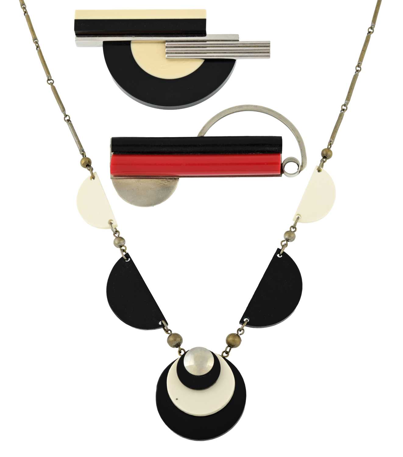 Lot 78 - Three Art Deco pieces of celluloid jewellery