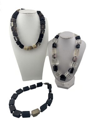 Lot 365 - Three gem and organic bead necklaces
