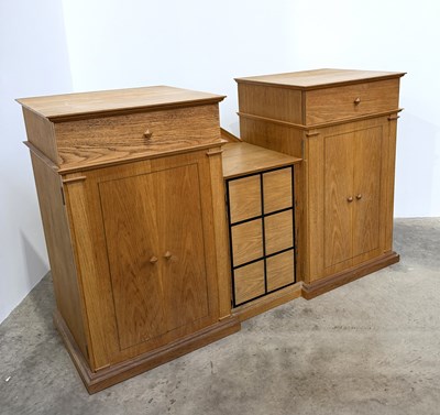Lot 777 - A contemporary oak and ebony inlaid break...