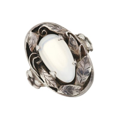 Lot 80 - Bernard Instone, an Arts & Crafts silver moonstone ring