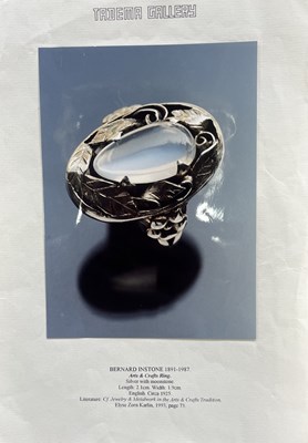 Lot 80 - Bernard Instone, an Arts & Crafts silver moonstone ring