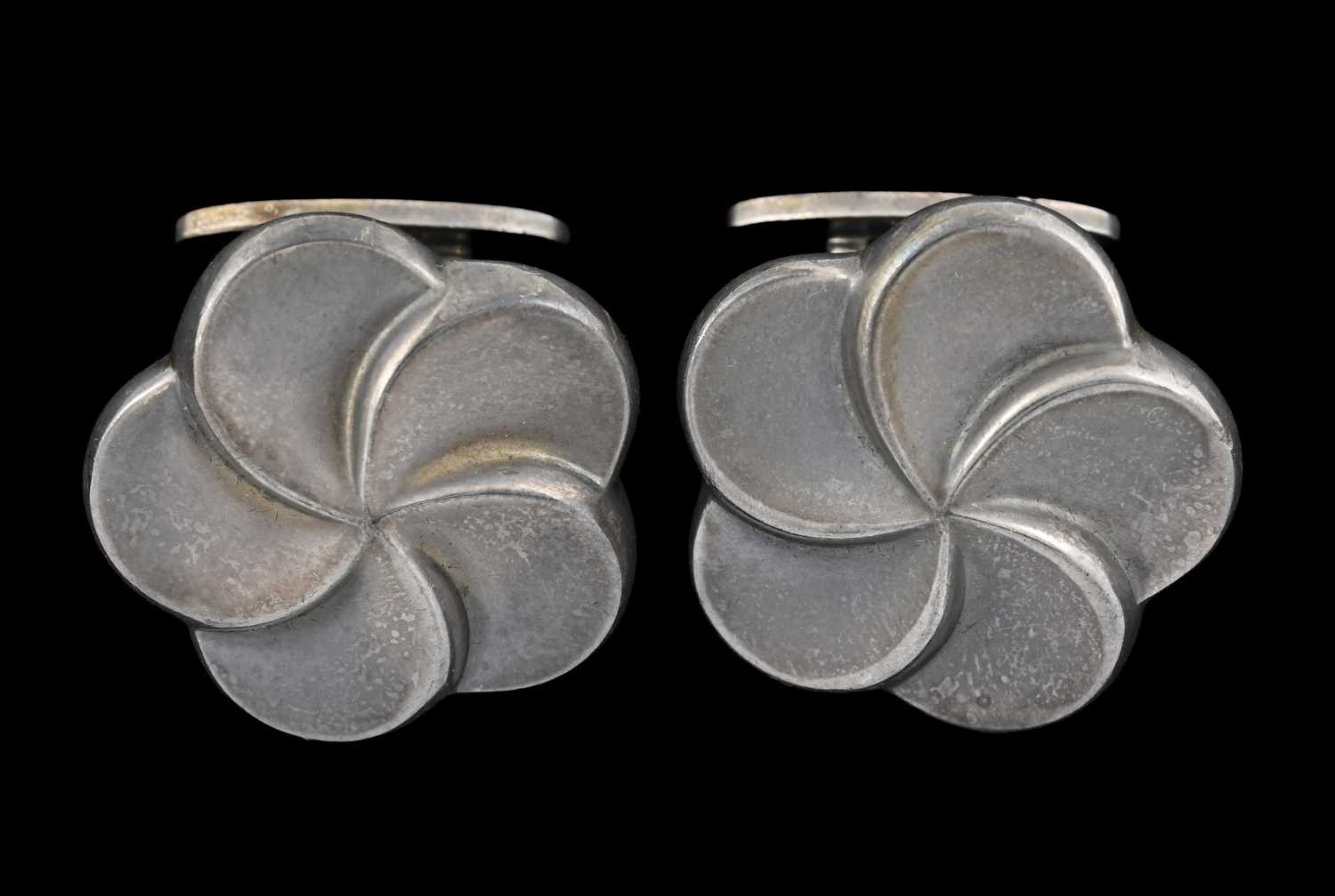 Lot 66 - Georg Jensen, a pair of floral cufflinks