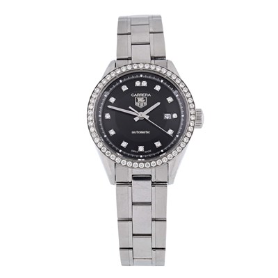 Lot 265 - Tag Heuer, a stainless steel Carrera bracelet watch