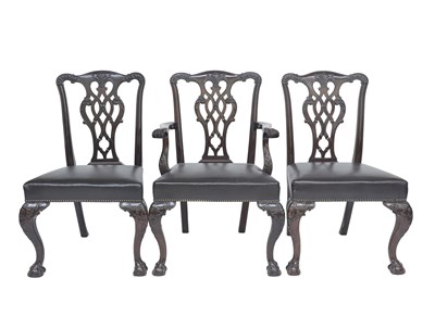 Lot 683 - A set of twelve mahogany dining chairs of...