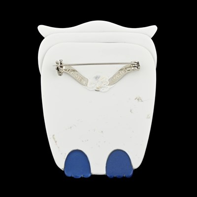 Lot 82 - Lea Stein, a celluloid owl brooch, c. 1990
