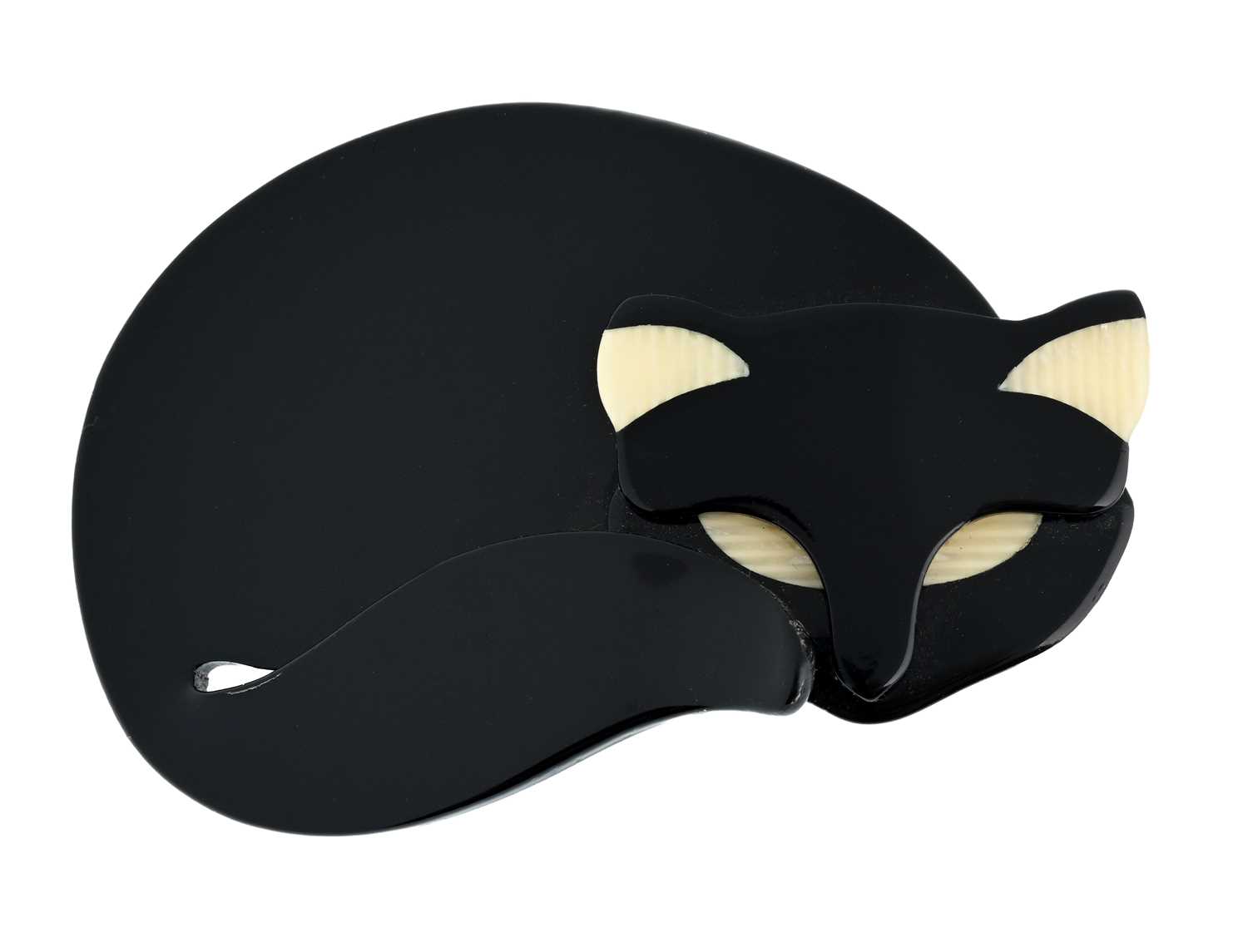 Lot 81 - Lea Stein, a celluloid cat brooch, c. 1990