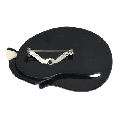 Lot 81 - Lea Stein, a celluloid cat brooch, c. 1990