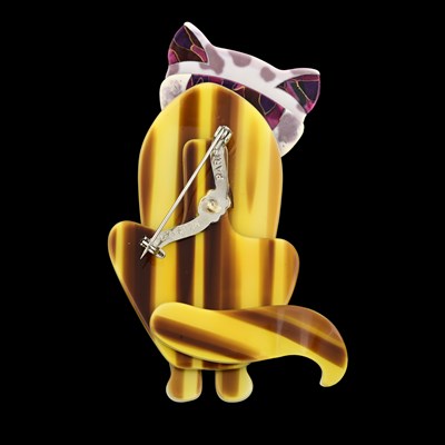 Lot 85 - Lea Stein, a celluloid cat brooch