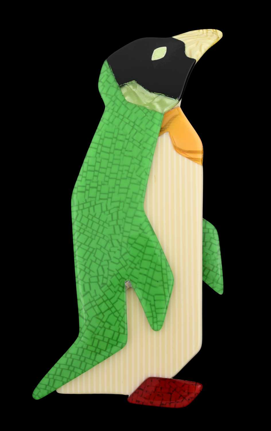 Lot 83 - Lea Stein, a celluloid penguin brooch