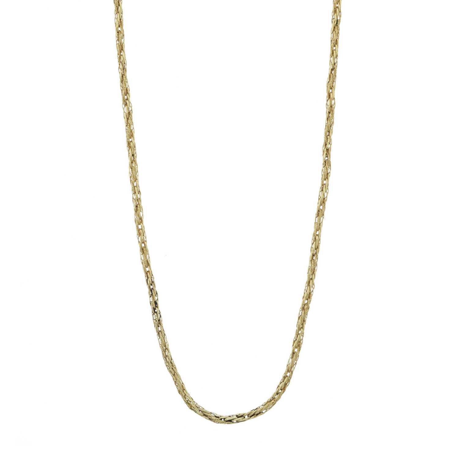 Lot 38 - A Victorian gold textured and polished link chain necklace