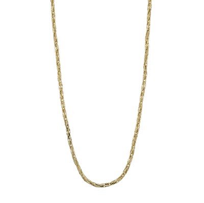Lot 38 - A Victorian gold textured and polished link chain necklace