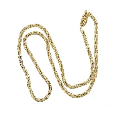 Lot 38 - A Victorian gold textured and polished link chain necklace