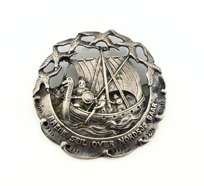 Lot 460 - An early 20th century silver Viking ship brooch, by Odin Domaas