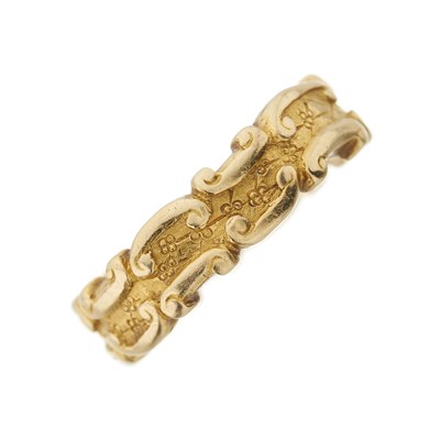 Lot 13 - A late 19th century 18ct gold scrolling band ring, signed Tiffany & Co.