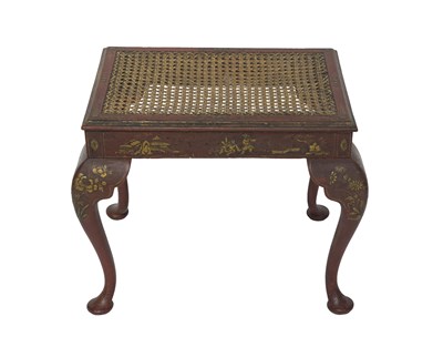 Lot 671 - A George II/III japanned pine stool, circa...