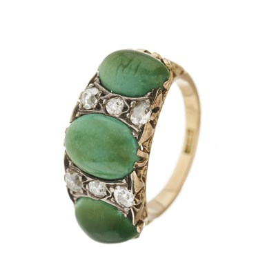 Lot 16 - A late Victorian 18ct gold turquoise and old-cut diamond ring
