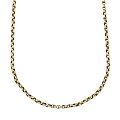 Lot 502 - A late Victorian 9ct gold belcher-link chain necklace, clasp AF