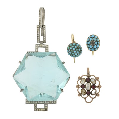 Lot 529 - Four items of mid Victorian to early 20th century jewellery