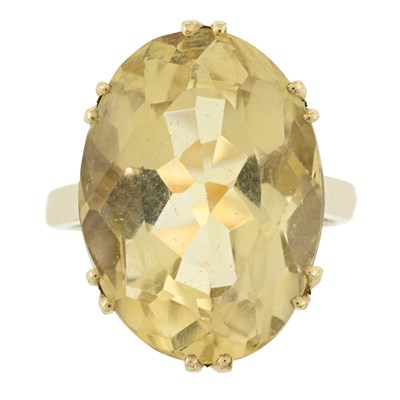 Lot 489 - A mid 20th century citrine single stone ring