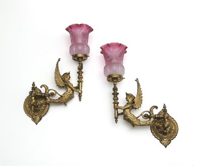 Lot 113 - A pair of Victorian gilt metal and glass...