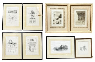 Lot 699 - A collection of architectural prints: two...