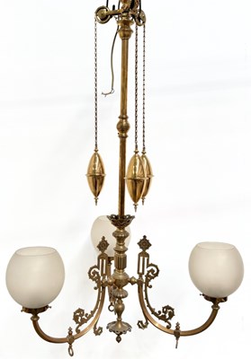 Lot 748 - A late Victorian brass rise and fall electric...