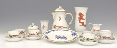 Lot 746 - Meissen, a harlequin dragon pattern coffee...