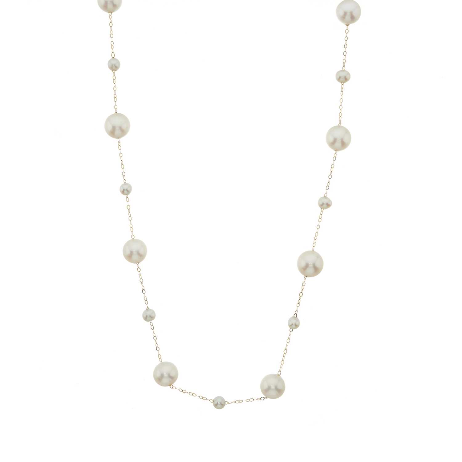 Lot 90 - A cultured pearl opera length necklace