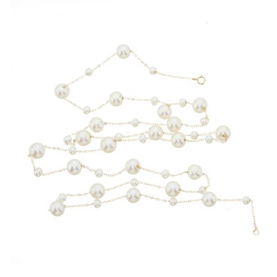 Lot 90 - A cultured pearl opera length necklace