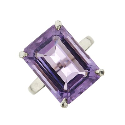 Lot 494 - Tiffany & Co., an amethyst single-stone ring.